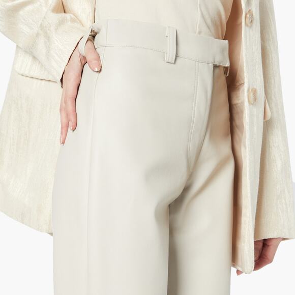 COTTON ON "Arlow" Straight Faux Leather Pants (Stone/Light Grey | Size 4) - Picture 2 of 11